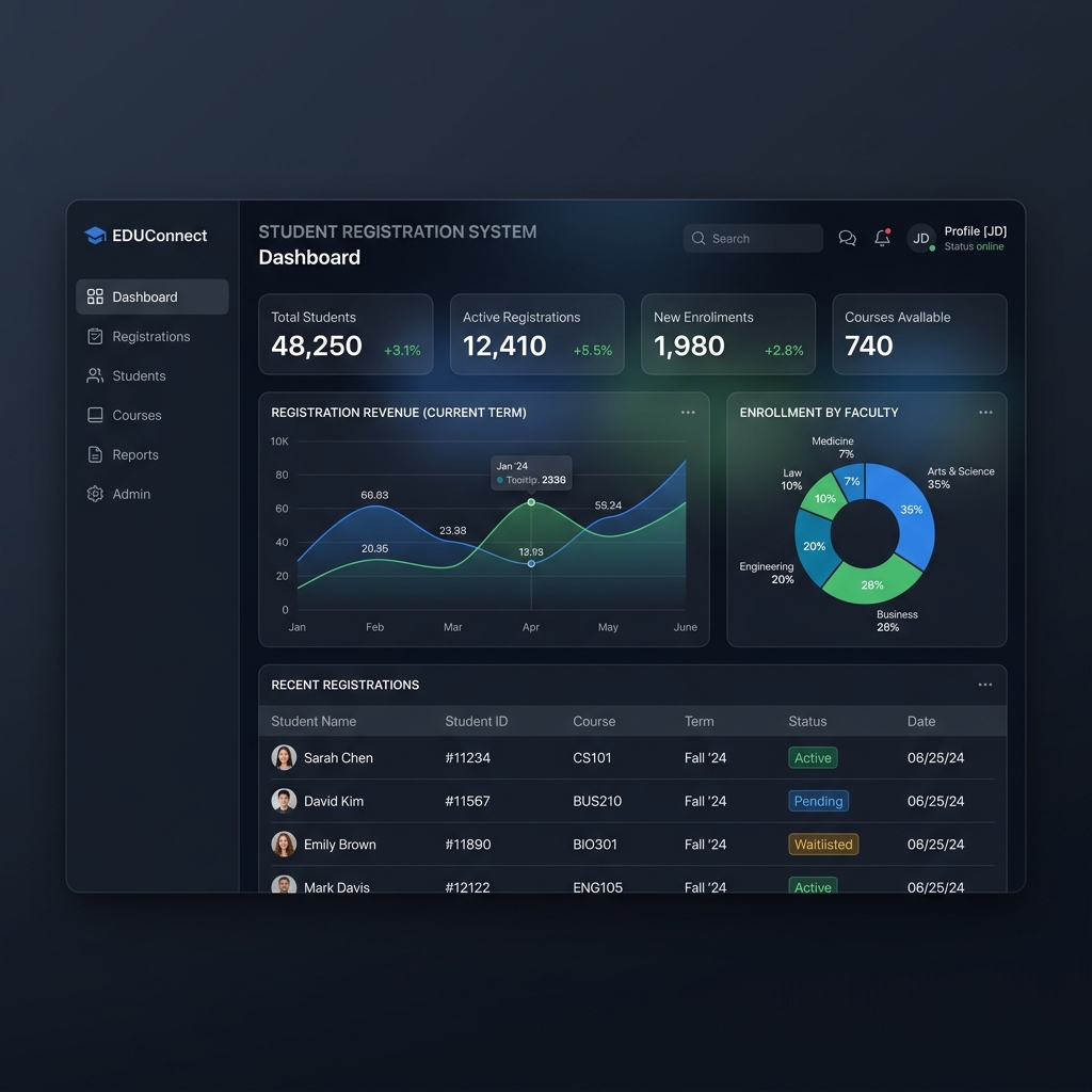 Student Registration System Interface